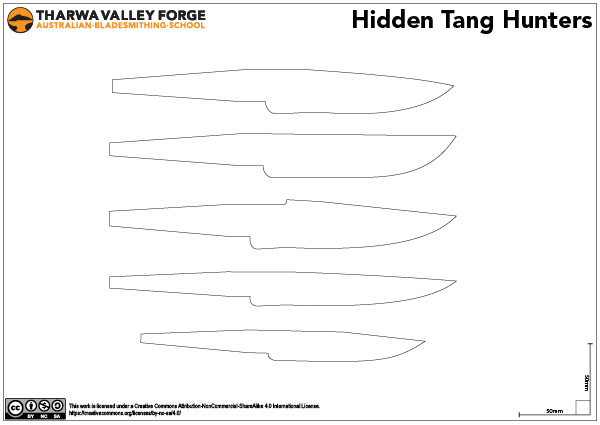 Hidden-tang outdoor hunting knives template